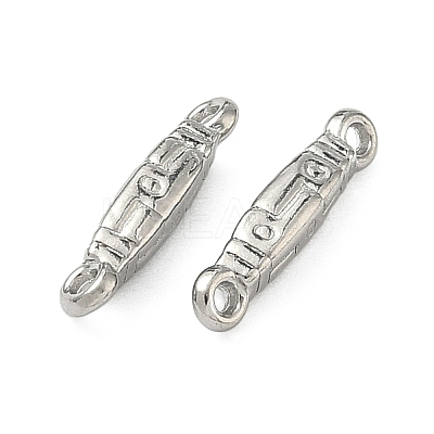 304 Stainless Steel Textured Rectangle Links Connector Charms STAS-D211-01A-P-1