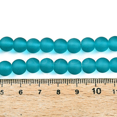 Frosted Transparent Glass Beads Strands GLAA-S031-8mm-37-01-1