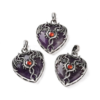 Natural Amethyst Pendants G-A207-01AS-09-1
