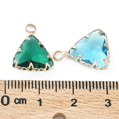 Brass and K9 Glass Pendants KK-Z031-17KCG-1