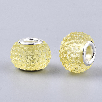 Resin Rhinestone European Beads RPDL-T002-03K-1