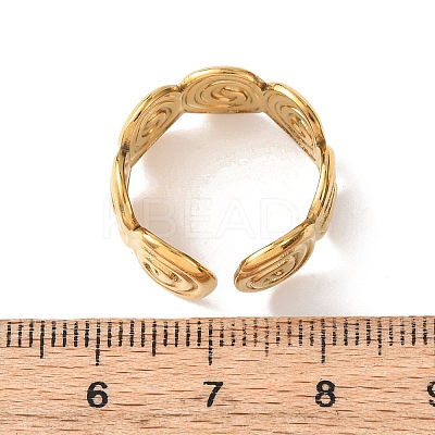 304 Stainless Steel Open Cuff Rings for Women RJEW-K309-26G-1
