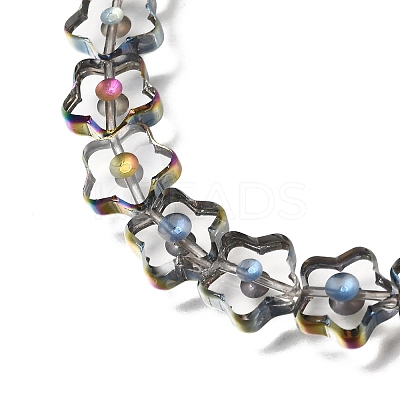 Electroplated Transparent Glass Beads Strands GL-CBA98F0-09A-1