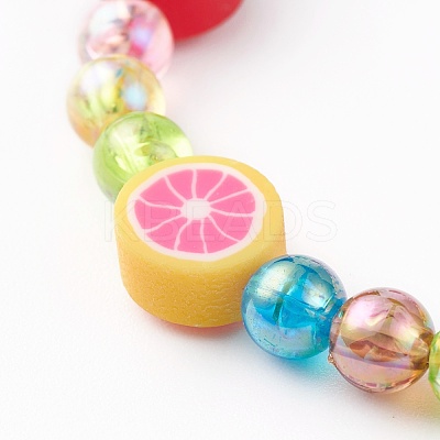 Handmade Polymer Clay Beads Stretch Bracelets for Kids BJEW-JB06326-02-1