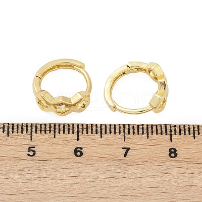 Brass Hollow Star Hoop Earrings EJEW-L299-01G-1
