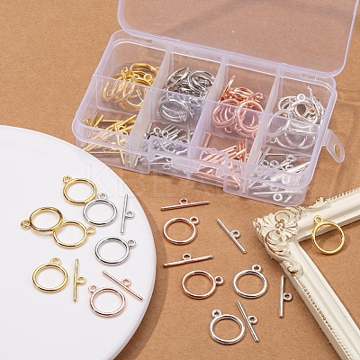 60Sets 4 Colors Alloy Toggle Clasps FIND-YW0001-37-1