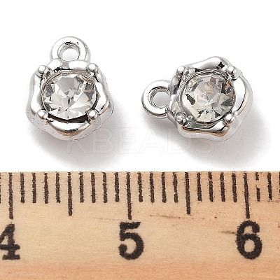 Rack Plating Alloy Rhinestone Charms PALLOY-F311-17P-01-1