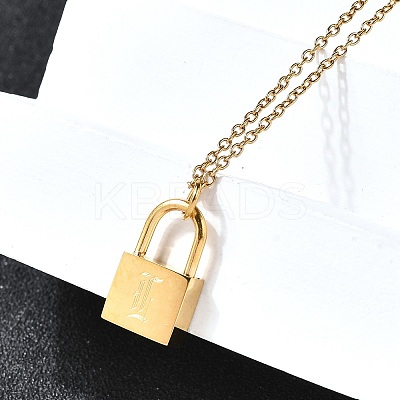 304 Stainless Steel Rolo Chain Pendant Necklaces NJEW-S444-01G-12-1