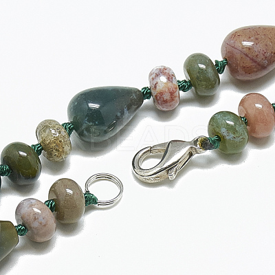 Natural Indian Agate Beaded Necklaces NJEW-S389-11-1