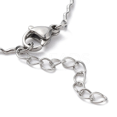 Non-Tarnish 304 Stainless Steel Wave Bar Link Chain Bracelet BJEW-K226-08P-1