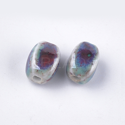 Handmade Porcelain Beads PORC-S498-07O-1