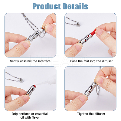 DIY Diffuser Amulet Perfume Locket Pendant Necklaces Making Kits NJEW-HS0001-21-1