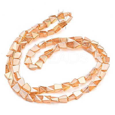 Pearl Luster Plated Electroplate Transparent Glass Beads Strands EGLA-G037-06A-PL01-1