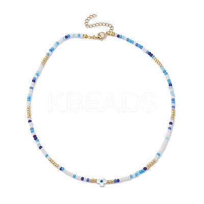 Glass Beaded Necklaces NJEW-JN04896-1