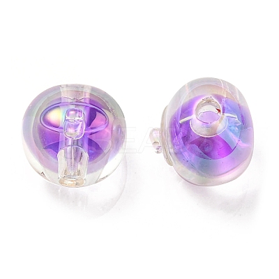 UV Plating Rainbow Iridescent Acrylic Beads OACR-A014-02B-1