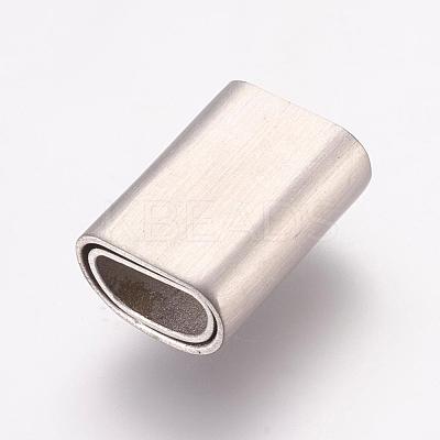 Tarnish Resistant 304 Stainless Steel Magnetic Clasps with Glue-in Ends STAS-K145-17P-1