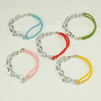 10Pcs Fashion Braided Bracelets BJEW-JB00848-M-1