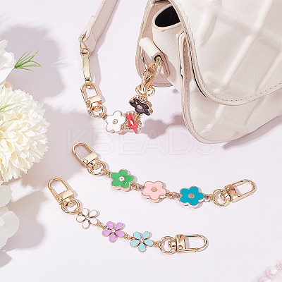 6Pcs 3 Style Flower Plastic Enamel Link Bag Strap Extenders FIND-WR0006-37-1