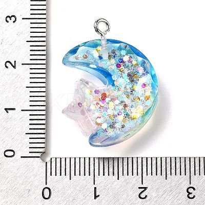Transparent Resin Pendants RESI-H036-01C-1