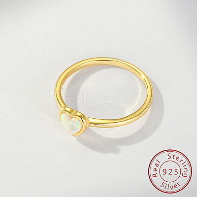 Honeydew Synthetic Opal Heart Finger Ring FM4105-5-1