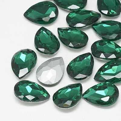 Pointed Back Glass Rhinestone Cabochons RGLA-T081-18x25mm-15-1