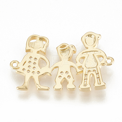 Brass Micro Pave Cubic Zirconia Links ZIRC-Q015-002G-1