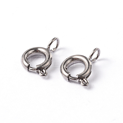 Tarnish Resistant 304 Stainless Steel Smooth Surface Spring Ring Clasps STAS-D149-02-1