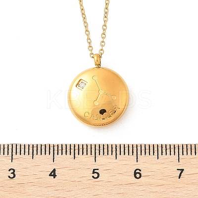 304 Stainless Steel Clear Cubic Zirconia Constellation Pendant Necklaces NJEW-R021-02G-10-1