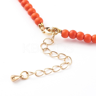 Natural Shell Initial Pendant Necklaces NJEW-JN03405-1