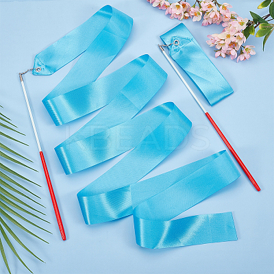3Pcs Polycotton Dance Ribbons with Wand AJEW-CN0004-17-1