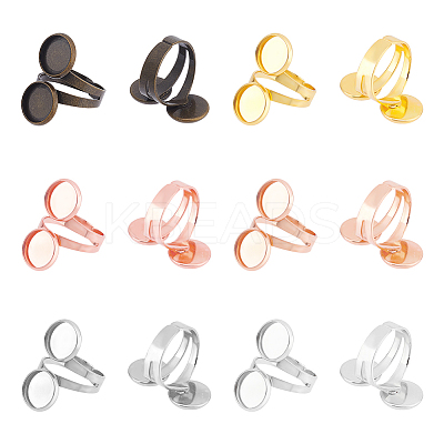 DIY Blank Dome Finger Ring Making Kit DIY-UN0004-12A-1