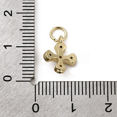Brass Micro Pave Cubic Zirconia Tiny Cross Charms LS-ZIRC-G128-04G-1-1