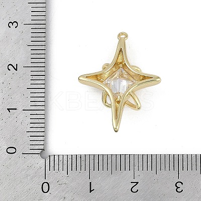 Brass Micro Pave Clear Cubic Zirconia Pendants KK-Z078-30G-1