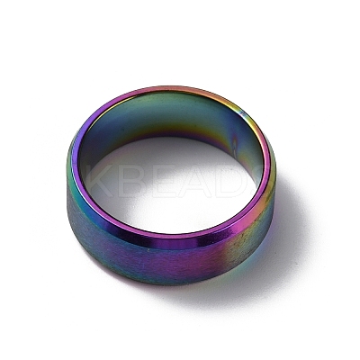 201 Stainless Steel Wide Band Finger Rings for Women Men RJEW-WH0009-13E-M-1