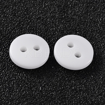 2-Hole Flat Round Resin Sewing Buttons for Costume Design BUTT-E119-36L-19-1