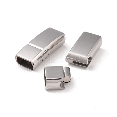 Tarnish Resistant 304 Stainless Steel Magnetic Clasps with Glue-in Ends STAS-I011-05-1