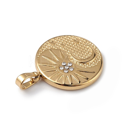 Ion Plating(IP) 304 Stainless Steel with Crystal Rhinestone Pendants STAS-G307-08G-1