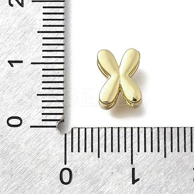 Brass Micro Pave Cubic Zirconia Letter Multi-Strand Links KK-D295-32G-24-1