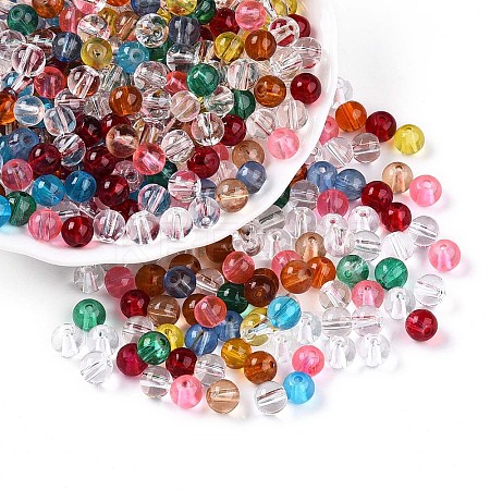 Baking Paint Transparent Glass Beads DGLA-Q022-6mm-M-1