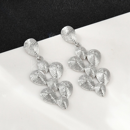 Brass Teardrop Dangle Stud Earrings EJEW-M066-03P-1