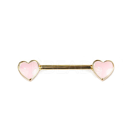 Brass Enamel Pink Heart Barbell Nipple Rings FS-WGE2017-04-1