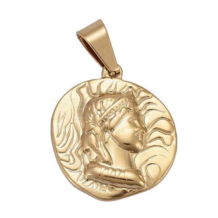 Ion Plating(IP) 304 Stainless Steel Pendants STAS-O112-01G-1