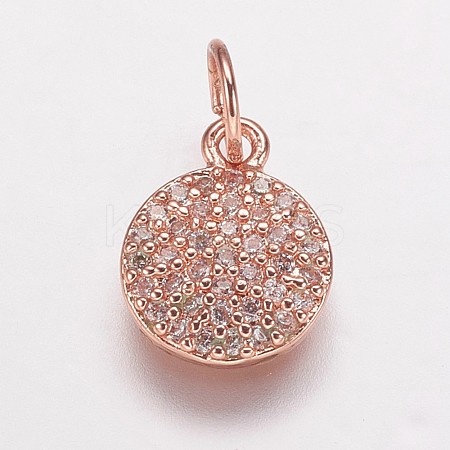 Brass Cubic Zirconia Pendants ZIRC-K070-21RG-1