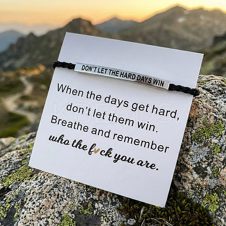 DON'T LET THE HARD DAYS WIN 304 Stainless Steel Charm Motivational Quote Bracelets KL3907-2-1