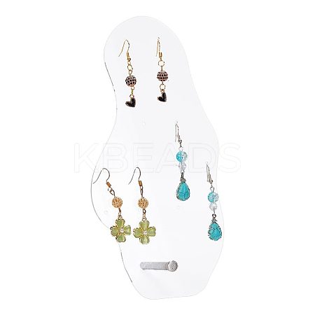 Transparent Acrylic Slant Back Earring Display Stands EDIS-WH0016-046-1