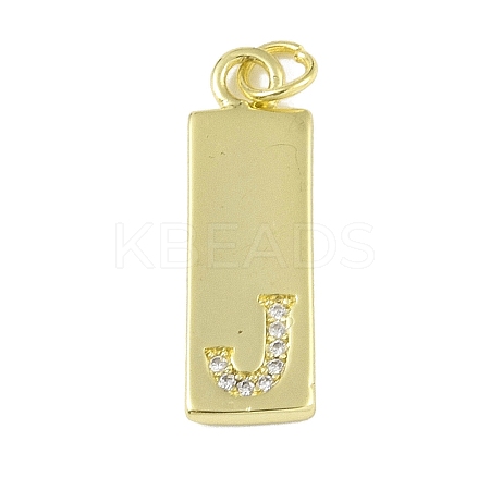 Brass Micro Pave Clear Cubic Zirconia Pendants KK-P266-06G-J-1