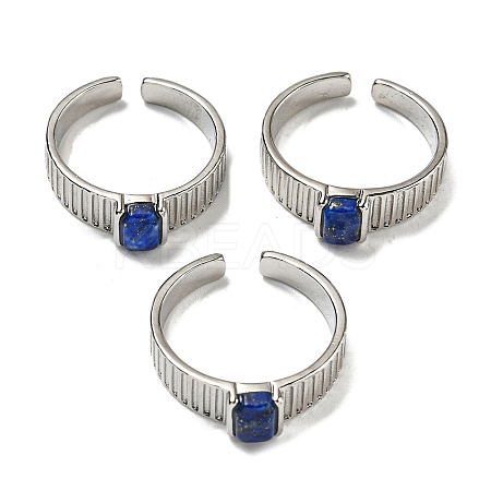 Natural Lapis Lazuli Adjustable Rings RJEW-K269-12P-06-1