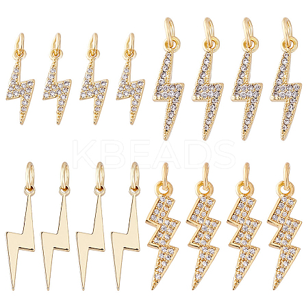16Pcs 4 Styles Brass Pendants KK-GA0001-74-1