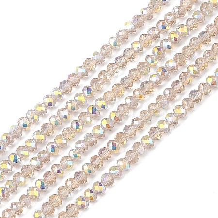 Transparent Electroplate Glass Beads Strands EGLA-F156-AB03-1