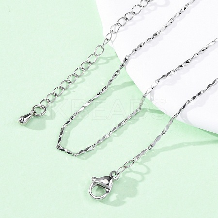 Brass Textured Bar Link Chain Necklaces NJEW-D302-65P-1